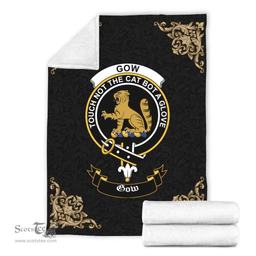 Scottish Gow (or McGouan) Clan Tartan Blanket - Black Style Scottish Plaid Tartan Plaid