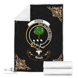 Scottish Hogg (or Hog) Clan Tartan Blanket - Black Style Scottish Plaid Tartan Plaid