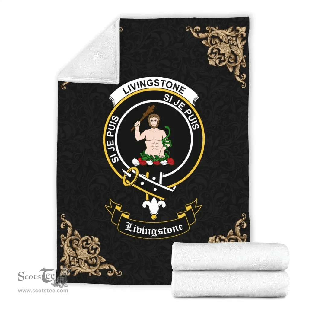 Scottish Livingstone Clan Tartan Blanket - Black Style Scottish Plaid Tartan Plaid