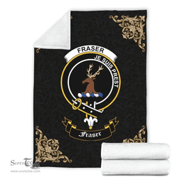 Scottish Fraser (of Lovat) Clan Tartan Blanket - Black Style Scottish Plaid Tartan Plaid