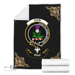 Scottish Gow (of Skeoch) Clan Tartan Blanket - Black Style Scottish Plaid Tartan Plaid