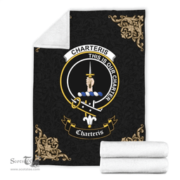 Scottish Charteris (Earls of Wemyss) Clan Tartan Blanket - Black Style Scottish Plaid Tartan Plaid