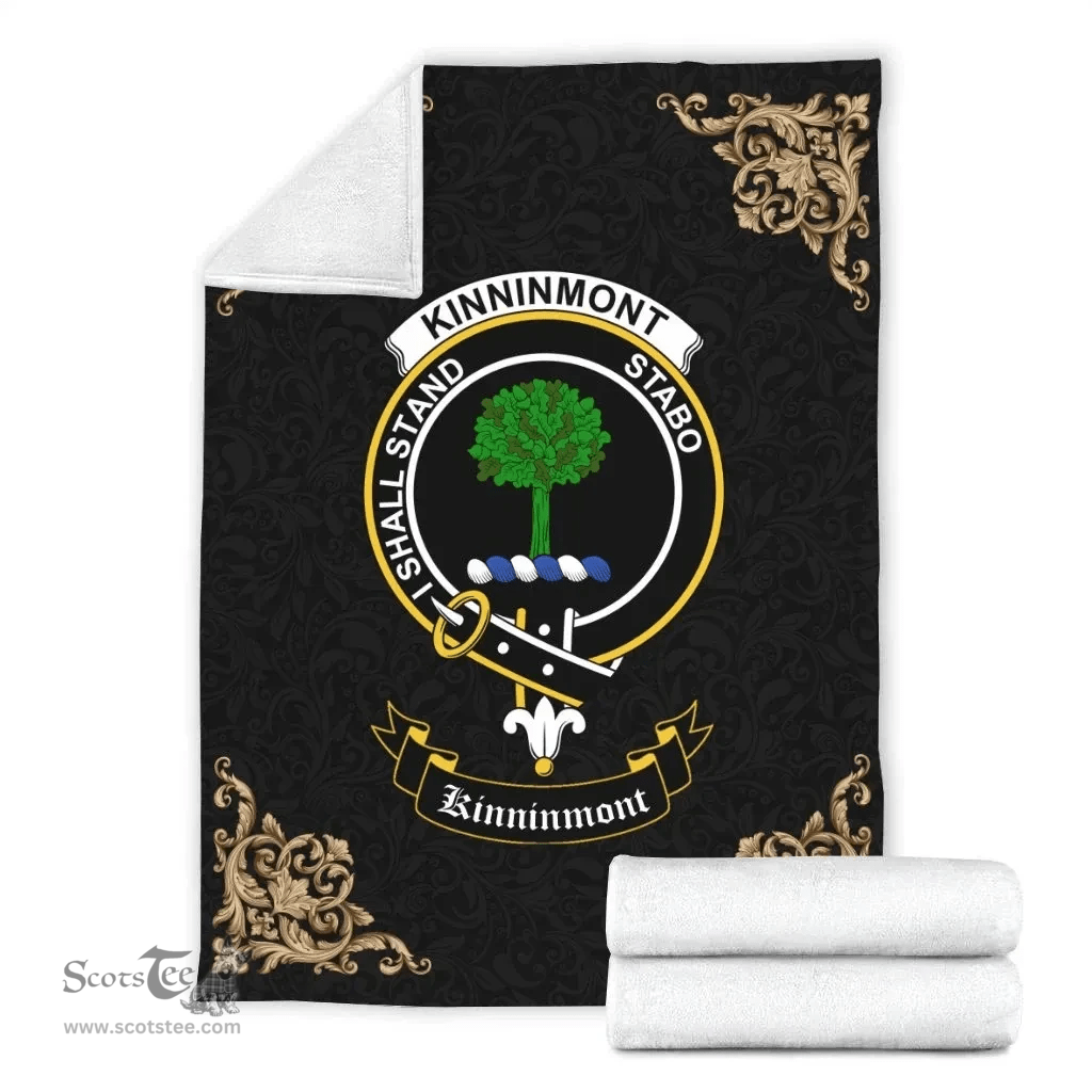 Scottish Kinninmont Clan Tartan Blanket - Black Style Scottish Plaid Tartan Plaid