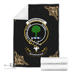 Scottish Kinninmont Clan Tartan Blanket - Black Style Scottish Plaid Tartan Plaid
