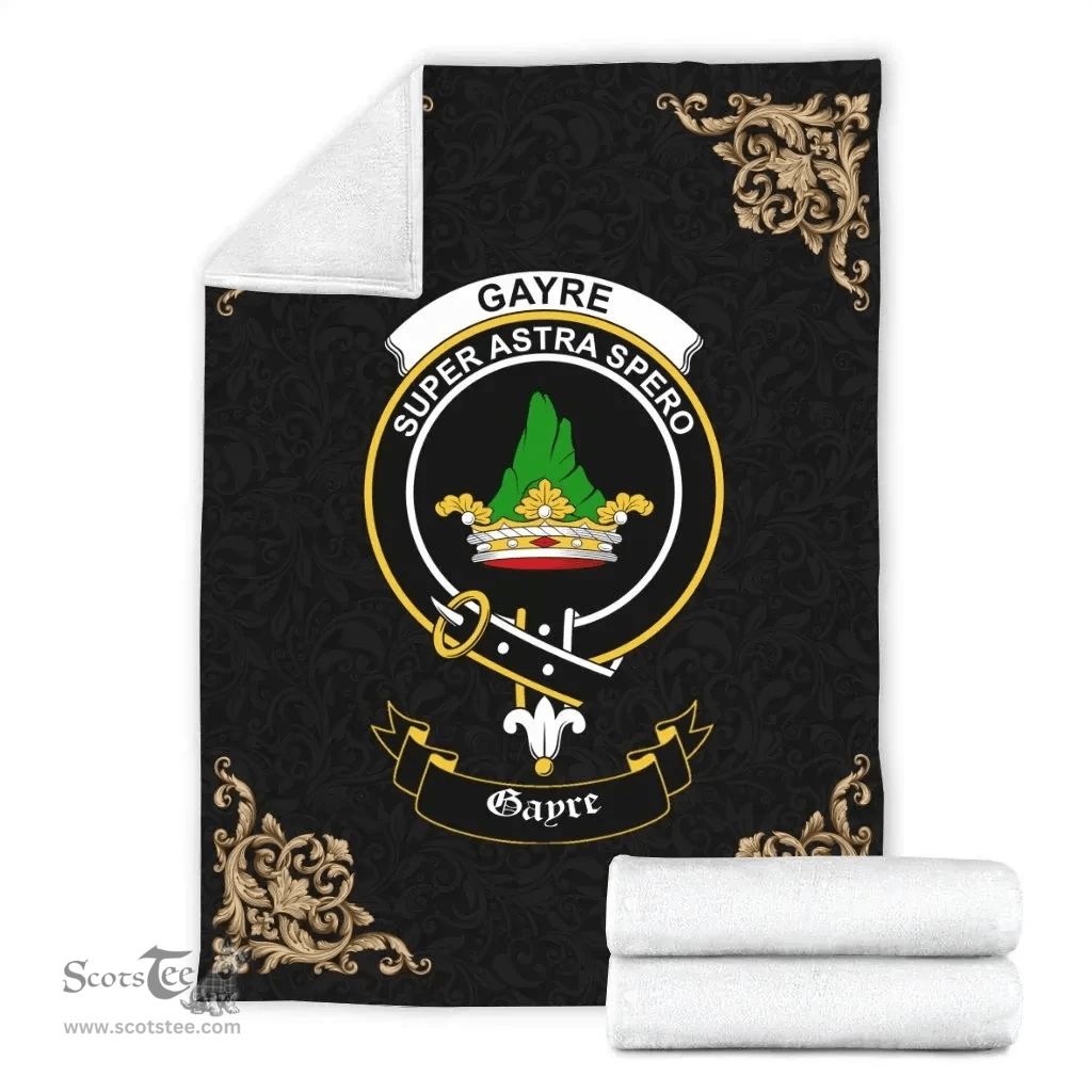 Scottish Gayre Clan Tartan Blanket - Black Style Scottish Plaid Tartan Plaid