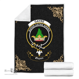 Scottish Gayre Clan Tartan Blanket - Black Style Scottish Plaid Tartan Plaid
