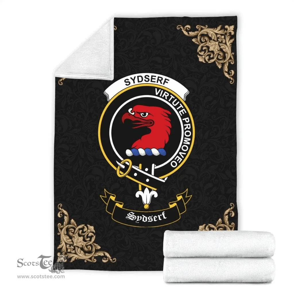 Scottish Sydserf (or Sideserf) Clan Tartan Blanket - Black Style Scottish Plaid Tartan Plaid