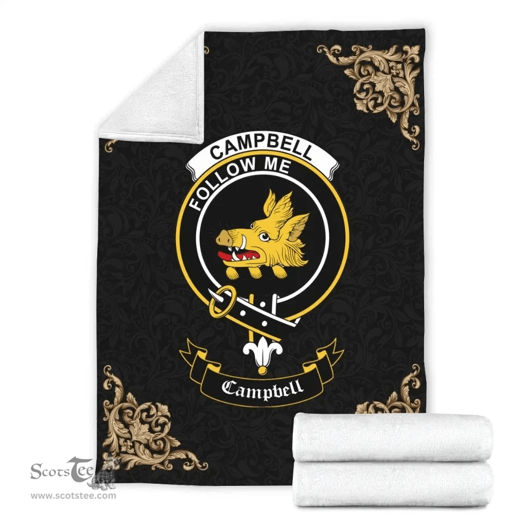 Scottish Campbell (of Breadalbane) Clan Tartan Blanket - Black Style Scottish Plaid Tartan Plaid