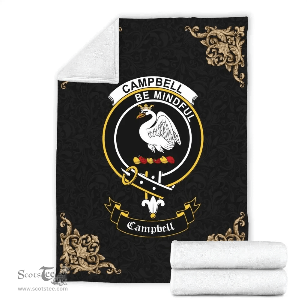 Scottish Campbell (of Cawdor) Clan Tartan Blanket - Black Style Scottish Plaid Tartan Plaid