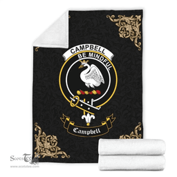 Scottish Campbell (of Cawdor) Clan Tartan Blanket - Black Style Scottish Plaid Tartan Plaid