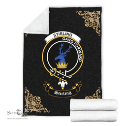 Scottish Stirling (of Cadder-Present Chief) Clan Tartan Blanket - Black Style Scottish Plaid Tartan Plaid