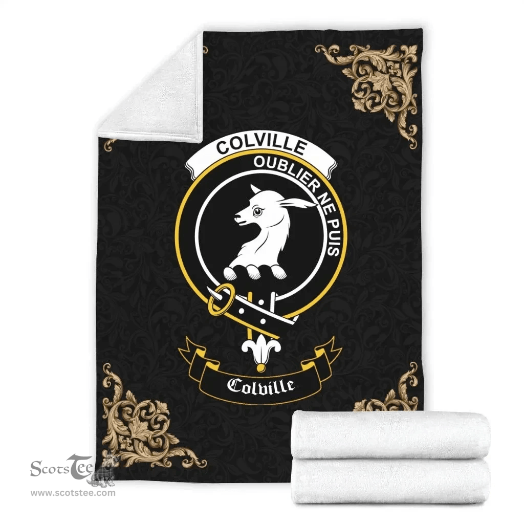 Scottish Colville Clan Tartan Blanket - Black Style Scottish Plaid Tartan Plaid