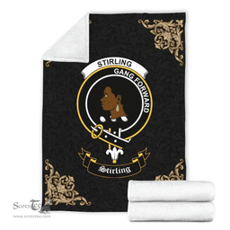 Scottish Stirling (of Keir) Clan Tartan Blanket - Black Style Scottish Plaid Tartan Plaid