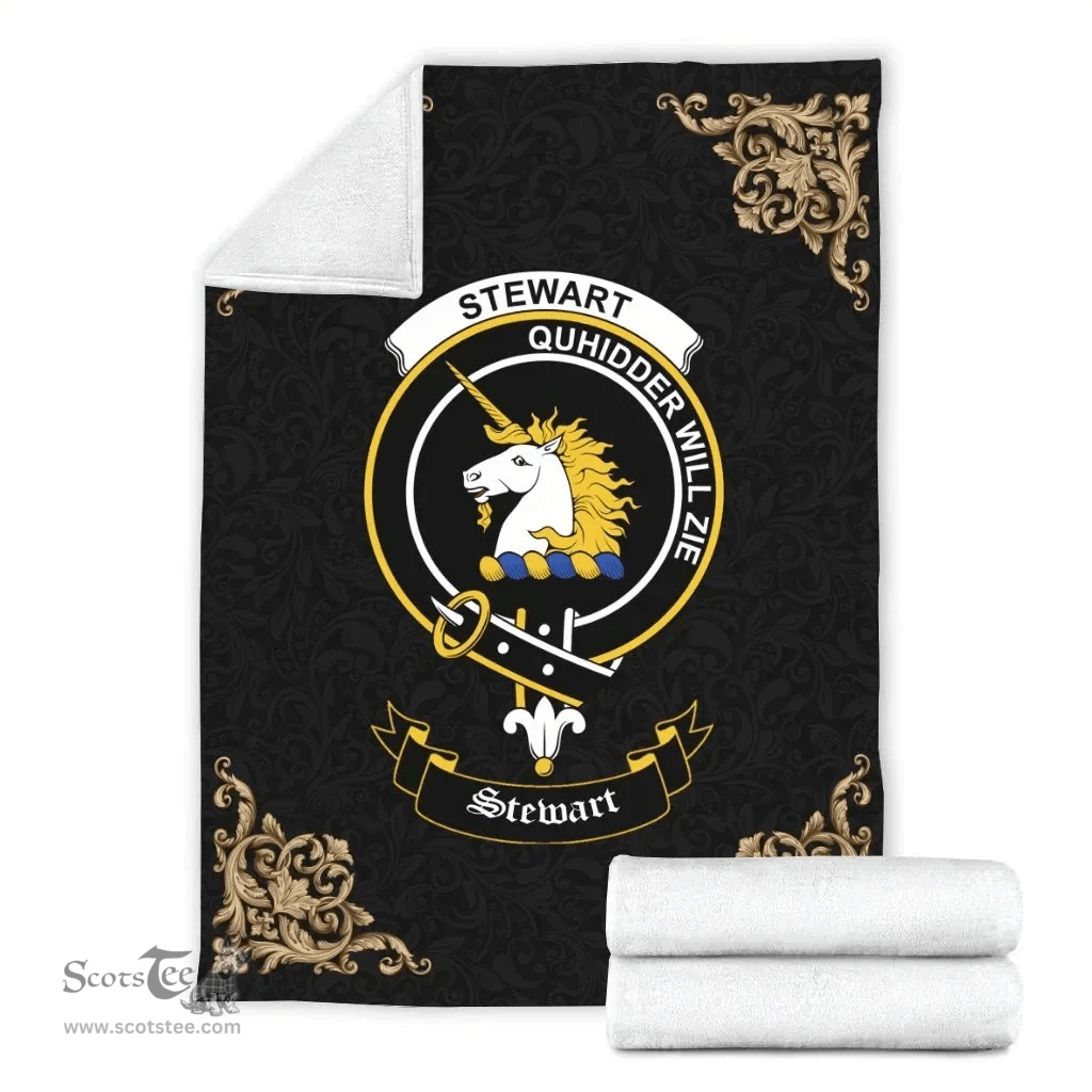 Scottish Stewart (of Appin) Clan Tartan Blanket - Black Style Scottish Plaid Tartan Plaid