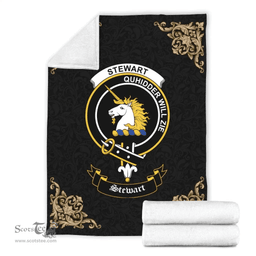Scottish Stewart (of Appin) Clan Tartan Blanket - Black Style Scottish Plaid Tartan Plaid