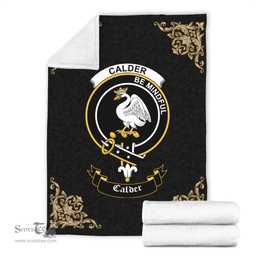 Scottish Calder (Calder-Campbell) Clan Tartan Blanket - Black Style Scottish Plaid Tartan Plaid