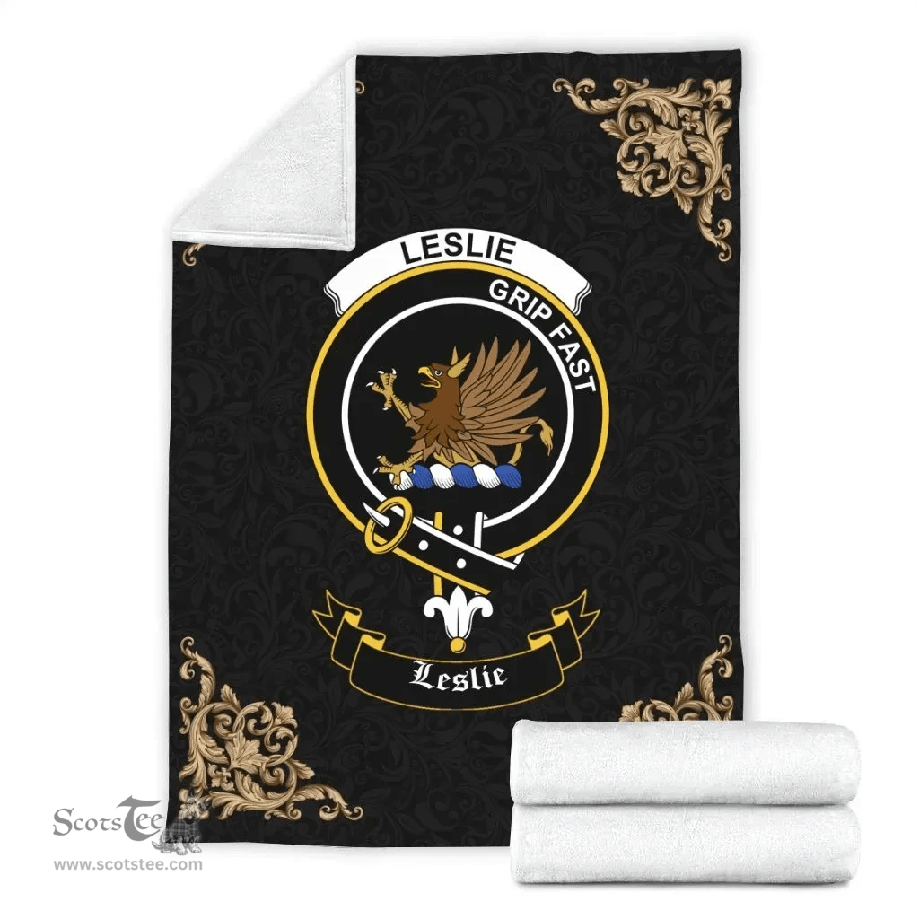 Scottish Leslie (Earl of Rothes) Clan Tartan Blanket - Black Style Scottish Plaid Tartan Plaid