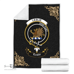 Scottish Leslie (Earl of Rothes) Clan Tartan Blanket - Black Style Scottish Plaid Tartan Plaid