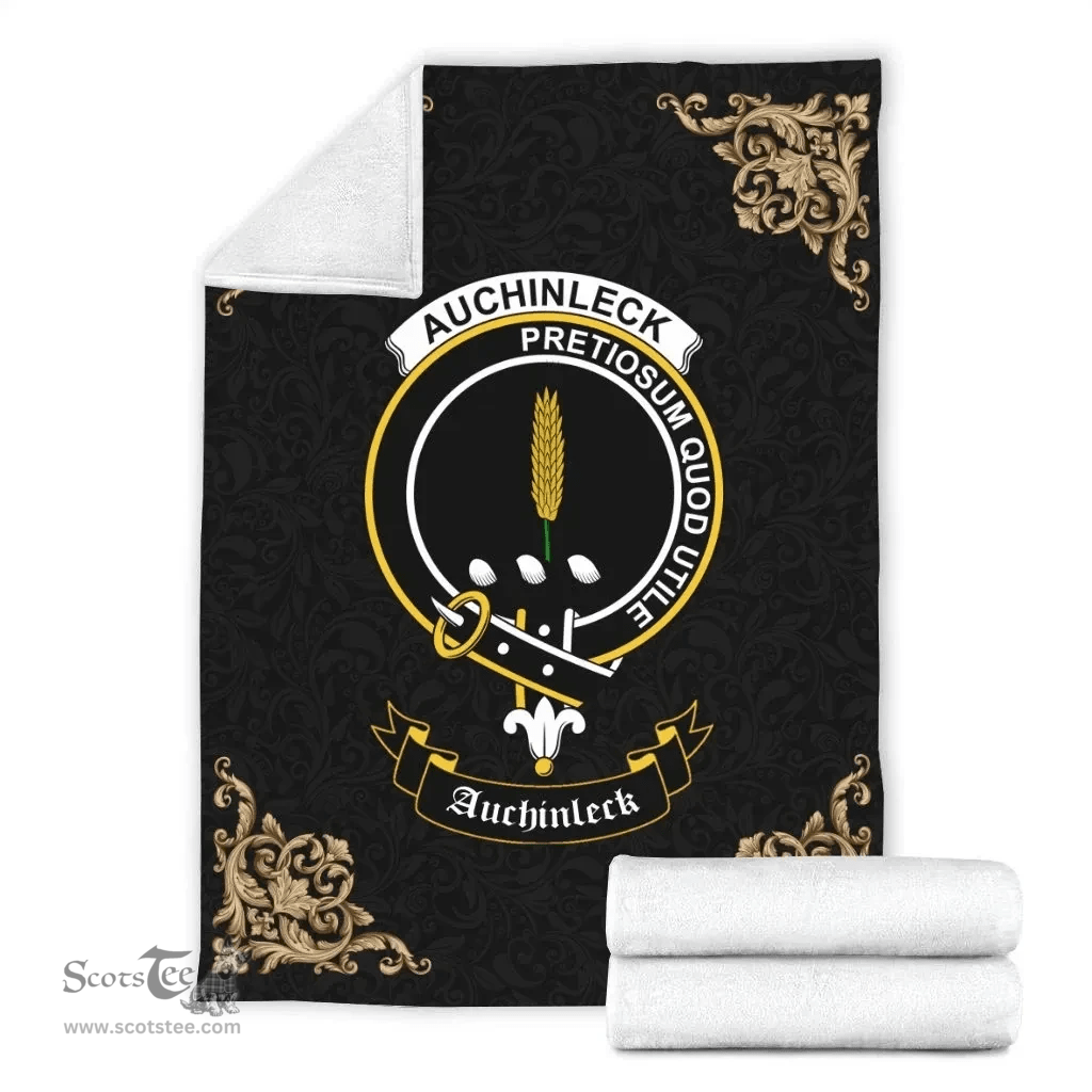 Scottish Auchinleck or Affleck Clan Tartan Blanket - Black Style Scottish Plaid Tartan Plaid