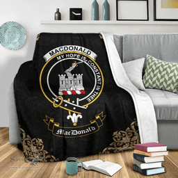 Scottish MacDonald (Clan Ranald) Clan Tartan Blanket - Black Style Scottish Plaid Tartan Plaid
