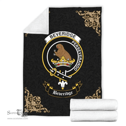Scottish Beveridge (Beveridge-Duncan) Clan Tartan Blanket - Black Style Scottish Plaid Tartan Plaid
