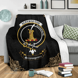 Scottish Scrymgeour Clan Tartan Blanket - Black Style Scottish Plaid Tartan Plaid
