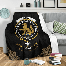 Scottish Gow (or McGouan) Clan Tartan Blanket - Black Style Scottish Plaid Tartan Plaid