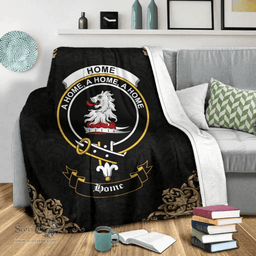 Scottish Home (or Hume) Clan Tartan Blanket - Black Style Scottish Plaid Tartan Plaid