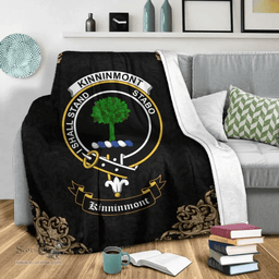 Scottish Kinninmont Clan Tartan Blanket - Black Style Scottish Plaid Tartan Plaid