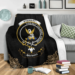Scottish Stewart (High Stewards) Clan Tartan Blanket - Black Style Scottish Plaid Tartan Plaid