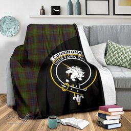 Scottish Cunningham Hunting Modern Clan Tartan Blanket - Wave Style Scottish Plaid Tartan Plaid