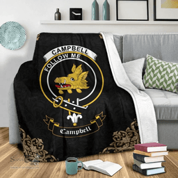Scottish Campbell (of Breadalbane) Clan Tartan Blanket - Black Style Scottish Plaid Tartan Plaid