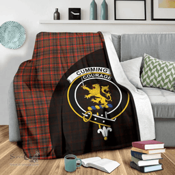Scottish Cumming Hunting Weathered Clan Tartan Blanket - Wave Style Scottish Plaid Tartan Plaid