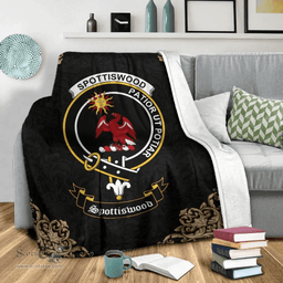 Scottish Spottiswood Clan Tartan Blanket - Black Style Scottish Plaid Tartan Plaid