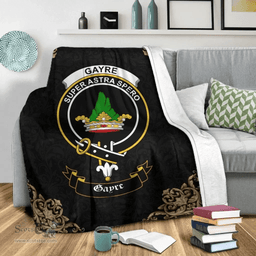 Scottish Gayre Clan Tartan Blanket - Black Style Scottish Plaid Tartan Plaid