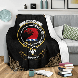 Scottish Sydserf (or Sideserf) Clan Tartan Blanket - Black Style Scottish Plaid Tartan Plaid