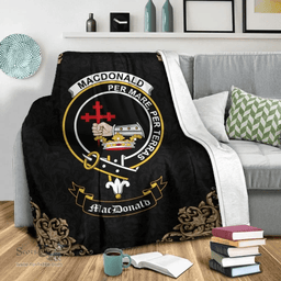 Scottish MacDonald (Clan Donald) Clan Tartan Blanket - Black Style Scottish Plaid Tartan Plaid