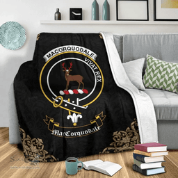 Scottish MacCorquodale Clan Tartan Blanket - Black Style Scottish Plaid Tartan Plaid