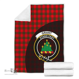 Scottish Grant Modern Clan Tartan Blanket - Wave Style Scottish Plaid Tartan Plaid