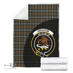 Scottish Graham of Menteith Weathered Clan Tartan Blanket - Wave Style Scottish Plaid Tartan Plaid