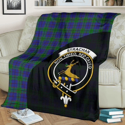 Scottish Strachan Clan Tartan Blanket - Wave Style Scottish Plaid Tartan Plaid