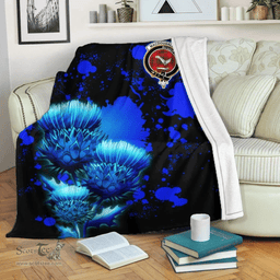 Scottish MacDougall Clan Tartan Blanket - Scotland Thistle Luxury Scottish Plaid Tartan Plaid