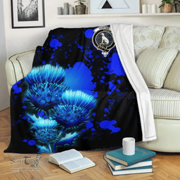 Scottish Hunter Clan Tartan Blanket - Scotland Thistle Luxury Scottish Plaid Tartan Plaid