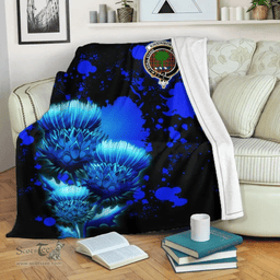 Scottish Kinninmont Clan Tartan Blanket - Scotland Thistle Luxury Scottish Plaid Tartan Plaid