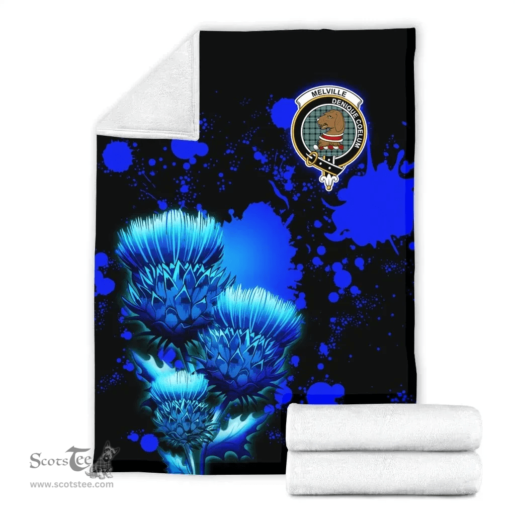 Scottish Melville Clan Tartan Blanket - Scotland Thistle Luxury Scottish Plaid Tartan Plaid