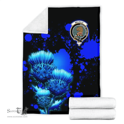 Scottish Melville Clan Tartan Blanket - Scotland Thistle Luxury Scottish Plaid Tartan Plaid