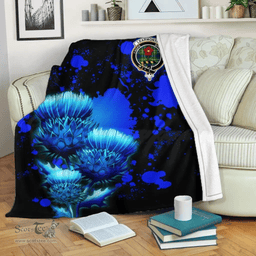 Scottish Learmonth Clan Tartan Blanket - Scotland Thistle Luxury Scottish Plaid Tartan Plaid