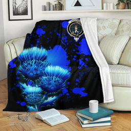Scottish Kirkpatrick Clan Tartan Blanket - Scotland Thistle Luxury Scottish Plaid Tartan Plaid