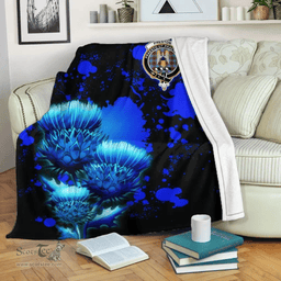 Scottish Preston Clan Tartan Blanket - Scotland Thistle Luxury Scottish Plaid Tartan Plaid