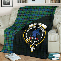 Scottish Forsyth Ancient Clan Tartan Blanket - Wave Style Scottish Plaid Tartan Plaid